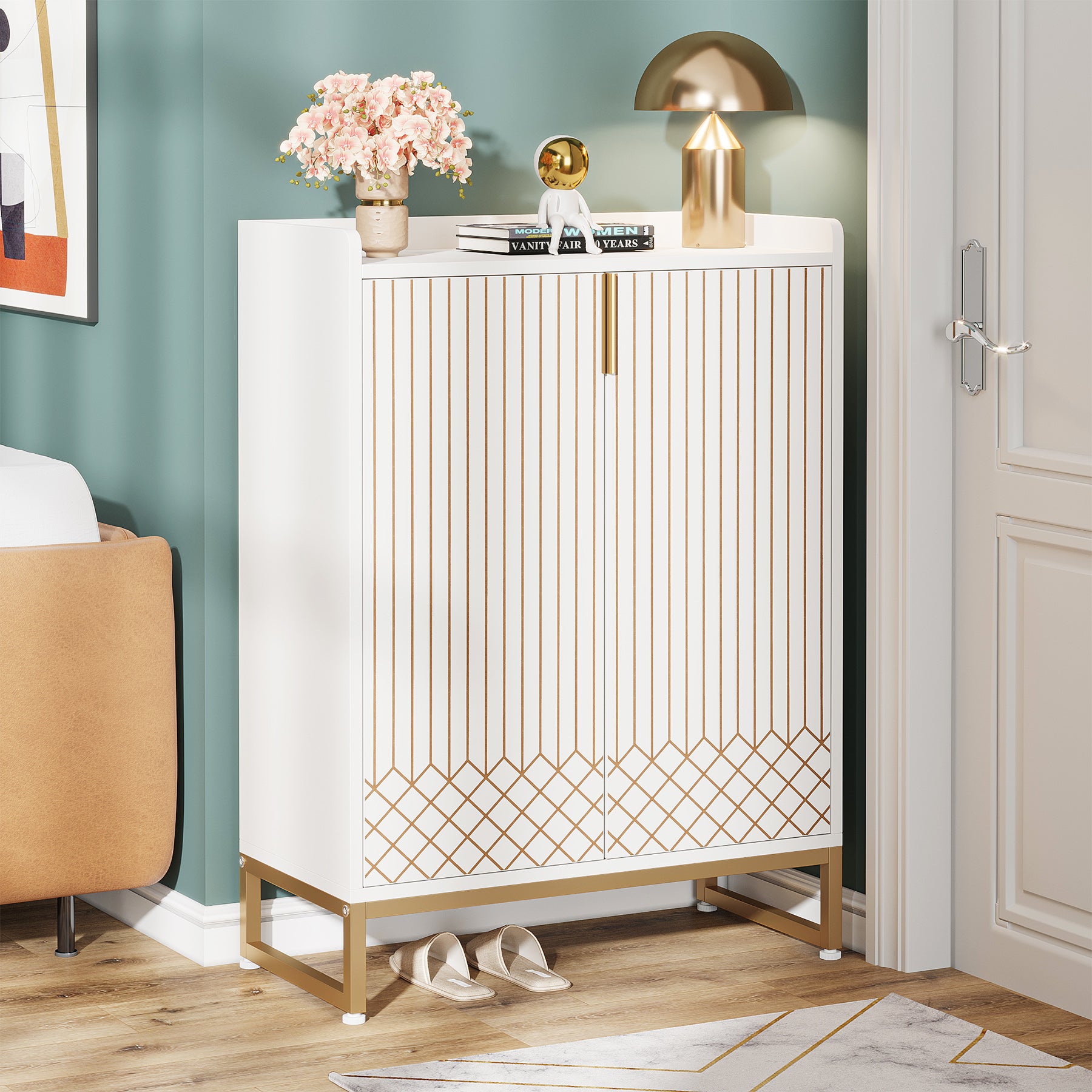 5-Tier Shoe Cabinet with Doors